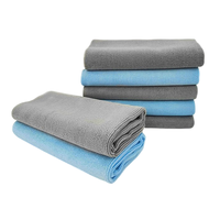 Serviette en microfibre de couleur unie pour voiture, sans rayures, écologique, à séchage rapide, épaisseur personnalisée, ensemble de serviettes de séchage pour voiture.