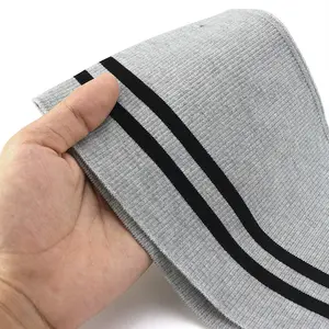 Custom 100% Cotton Neck Collar Fabric 2X2 Rb Knitted Fabric For Cuffs And Collar Waistbands Polo Shirt Jacket Cuff