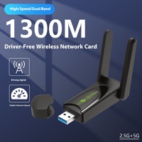 Gigabit Dual-Band 1300M Computadora sin disco Receptor USB WiFi Tarjeta de red inalámbrica 5G para computadora portátil MT7612UN Productos en stock