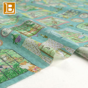 BILU diseñador japonés de moda Yukiemon dibujos animados lindos fuera de la ventana impreso personalizado 100% tela de popelina de algodón peinado - Product Image 6