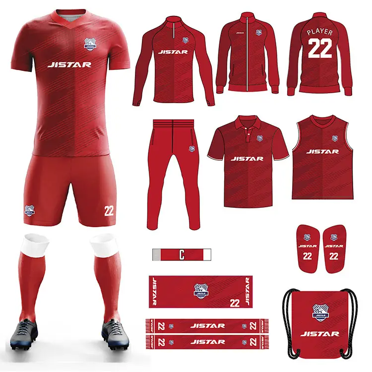 Custom soccer wear Design Club Team Name Football set football shirts thailand Soccer Uniform kit Set sublimated soccer jerseys