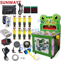 Les enfants jouent au marteau frappant la machine de jeu grenouille Mini Hit Rat à pièces Arcade Whack a Mole Jeux Machine Kit