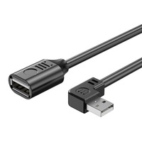 Câble d'extension USB20 mâle-femelle coudé en cuivre pur pour clavier, souris, imprimante (Modèle YY-USB2-01B)