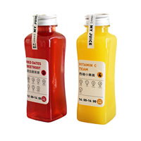 Bouteilles en plastique jetables 350ml 12oz PET Cold Brew Coffee Water Bottle Tea Container avec bouchons à vis