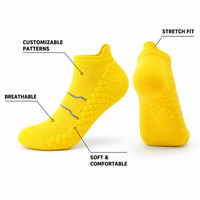 Chaussettes de course athlétiques unisexes à semelle amortie, socquettes de sport personnalisées à compression en nid d'abeille, respirantes, extensibles, coupe ajustée, vente en gros