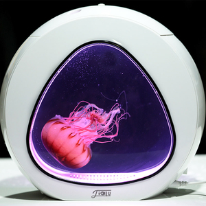 Jelly Fish <span class=keywords><strong>Tank</strong></span> Aquarium Humeur Veilleuse Changement de Couleur Méduse Lampe de Table pour Enfants Home Office Decor Lampe Magique pour Cadeau Blanc - Product Image 4