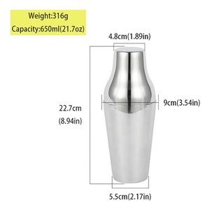 Ensemble de shakers à cocktails de luxe en deux parties RTS - Écologique, durable, capacité de 550 ml/650 ml/900 ml, <span class=keywords><strong>porte</strong></span>-gobelets pour shaker à cocktails - Product Image 6