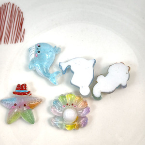 Translucent Glittery Marine Animal Resin Hair <b>Clips</b> Mixed Colors DIY Jewelry Accessories For Daily Use - Product Image 2