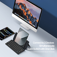 Penyangga Keyboard Ultra Tipis 7mm untuk Smartphone dan Tablet dengan Koneksi Simultan dan Penutup Pelindung Kulit PU