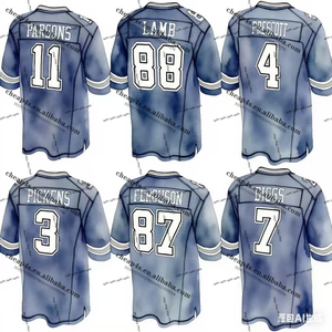 Venta al por mayor cosido Dallas fútbol americano Jersey CeeDee Lamb Micah Parsons George Pickens fútbol uniforme de alta calidad - Product Image 1