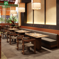 Ensemble de table et chaises de restaurant en bois massif moderne personnalisé - Durable, facile à nettoyer, pour usage commercial, café