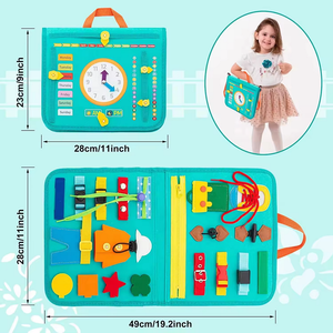 Bolsa de tablero ocupado para niños pequeños de fieltro Montessori de color ligero personalizada para el <span class=keywords><strong>desarrollo</strong></span> de inteligencia de educación temprana - Product Image 3