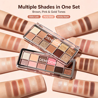 Palette de fards à paupières minéraux imperméables personnalisée, douze couleurs, fini éclatant, anti-bavures, maquillage longue tenue, tons foncés et clairs