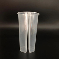 Vente en gros, tasse transparente de 700 ml, tasse en plastique Double partagé, tasse à thé fendue, 2 compartiments