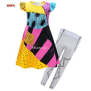 Nuevo disfraz de fantasma de Halloween para niñas, vestidos de manga con volantes, disfraz para niños, disfraz de Sally Nightmare Christmas Eve con bolsa de medias - Product Image 2