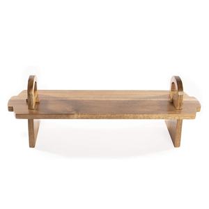 Plato de servicio elevado de madera de acacia 2025, gran soporte <span class=keywords><strong>para</strong></span> pasteles, tabla de quesos, servidor de ensalada, perfecto <span class=keywords><strong>para</strong></span> el té de la tarde, <span class=keywords><strong>tapas</strong></span>, buffets - Product Image 1