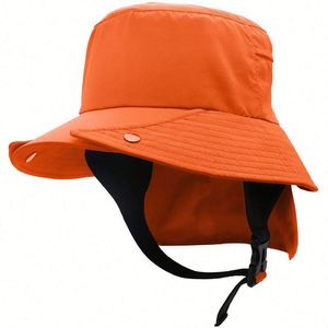 Chapeau de pêcheur à large bord plat pour l'extérieur, séchage rapide, protection UV, chapeau de plage et de surf avec sangle - Product Image 4