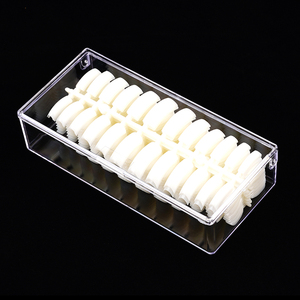 Ongles artificiels carrés moyens transparents en acrylique à pression pour manucure en salon - Product Image 6