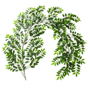 Guirlande artificielle de feuilles de saule vertes, fausse vigne persane, lierre, ruscus italien, verdure suspendue - Product Image 6