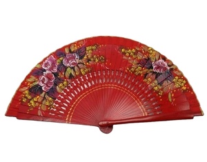 พัดไม้สเปนลายฟลาเมงโกเพ้นท์มือสำหรับเต้นรำ - Product Image 1