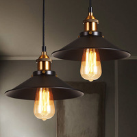 Lustre suspendu américain, style industriel rustique, décoration noire, pour restaurant, hall