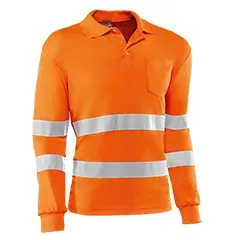 Chemises polo - HV730ML S Eire - Couleur : Orange - Bandes réfléchissantes « Eye bird » avec trois sur le devant - Product Image 2