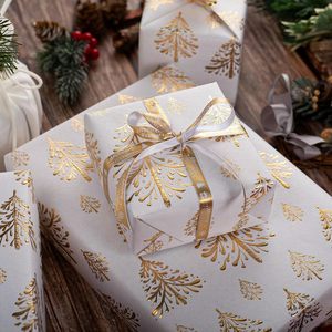 Wedding Christmas Christmas Tree <b>Pattern</b> 3D Gold Foil Gift Wrapping <b>Paper</b> in Multiple Colors Available for Customization - Product Image 1