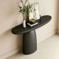 Table console de style moderne artistique pour la maison, avec plateau ovale et base en bois massif, pour le hall d'entrée, le couloir, le salon