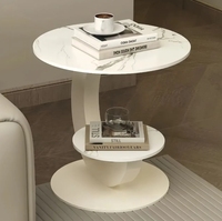 Petite table d'appoint ronde double couche créative et haut de gamme pour salon balcon meubles de maison mobiles de style ferme