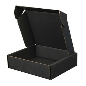Black Box Logo Customer's Logo HENGXING Black Tuck Top Corrugated Packing Postal Box Custom Boxes With Logo