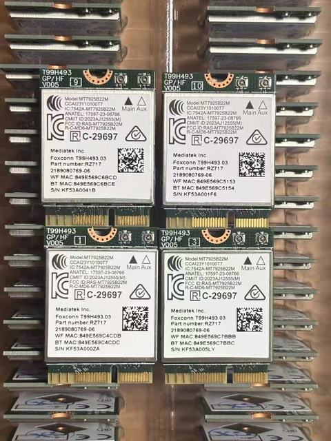 MT7925B22M WiFi7 Network Card BT 5.4 M.2 NGFF Wireless Adapter 5400Mbps Tri Band 2.4G 5G 6GHz Wifi 7 for Windows11/L Inux