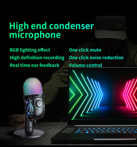 RGB Gaming USB Condenser <strong>Microphone</strong> for PC PS4 <strong>PS5</strong> Mac with RGB Mute Monitor Noise Reduction Volume Gain - Product Image 2
