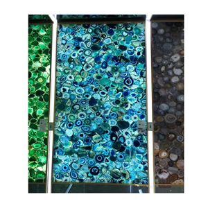 <span class=keywords><strong>Dalle</strong></span> composite en agate bleue Dalles de pierre semi-précieuse bleue <span class=keywords><strong>Dalle</strong></span> d'agate Pierre de cristal - Product Image 4