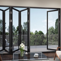 Porte pliante en aluminium pour maison résidentielle, porte patio, porte pliante, porte en verre insonorisée