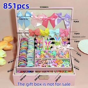 Kit de Pulseras de Goma DIY para Niñas, Manualidades para Fiestas de Cumpleaños, 28 Colores, Cuentas y Dijes, Organizador de 3 Capas, Estilo de Combinación de Colores - Product Image 4