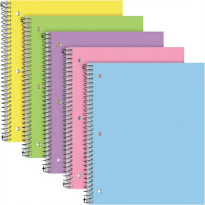 Cahier spirale 100 feuilles ligné perforé pour l'école et l'université, couleurs assorties - Product Image 1