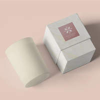 Boîte à bougies en papier d'art de luxe, écologique, faite à la main, avec logo personnalisé, pour cadeau de parfum