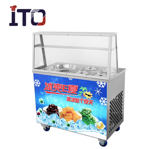 Machine commerciale de yaourt frit de machine de crème glacée de rouleau appropriée au magasin de dessert de café de barre - Product Image 5