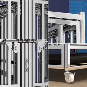 Metal köpek evcil hayvan kafesi besleyici köpek evi gabbia cani başına katlanabilir sandık evcil hayvan kafesi - Product Image 2