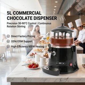 Distributeur automatique de chocolat chaud commercial noir de 5 L, machine à réchauffer le lait, le thé, le café et la crème pour la restauration et les bars - Product Image 2