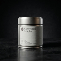 Boîte en métal de 30g pour poudre de matcha, avec logo personnalisé, qualité alimentaire, vente en gros - Contenant de stockage hermétique en métal