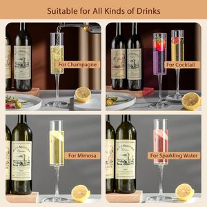 <strong>Champagne</strong> <strong>Flutes</strong> Hand Blown <strong>Champagne</strong> Crystal Glasses Clear Square <strong>Champagne</strong> <strong>Flutes</strong> For Wedding Christmas Anniversary - Product Image 4