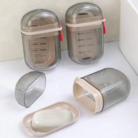 Boîte à savon de voyage créative et portable avec couvercle hermétique et fonction de drainage pour kits de salle de bain en déplacement