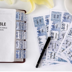 Pegatinas de papel reutilizables con índice de la Biblia con paisajes invernales para diario de fe, regalo - Product Image 1