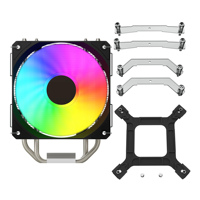 Ventilateur de refroidissement CPU gaming 120 mm avec caloducs RGB, 4 cuves en cuivre et aluminium, DC 12V, gaine antioxydante, 3W, 4 broches, roulement à billes, 22dBA pour boîtier d'ordinateur