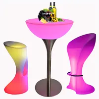 RGBカラー輝くパーティーナイトクラブソファバーテーブル屋外家具パーティーチェアテーブルセットハイチェアコードレス発光バー