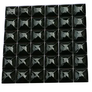 Ultra Modern stil piramit siyah paslanmaz çelik mozaik duvar dekorasyon otel dekorasyon seramik fayans Metal mozaik fayans