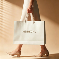Sac d'emballage en carton blanc personnalisé avec logo estampé à chaud doré, pour bijoux et vêtements, avec nœud en ruban – Vente en gros