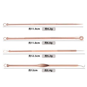 Stainless Steel Acne Needle 4 Piece Set Double-Ended Blackhead <b>Remover</b> Facial Beauty Tool For Face Care - Product Image 2