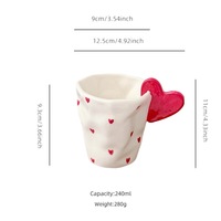 Mug en céramique peint à la main avec texture froissée irrégulière, design unique, pour café et thé de l'après-midi